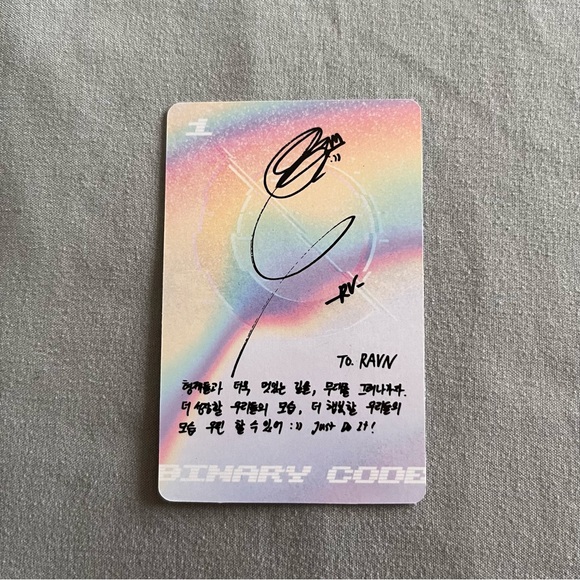 Oneus Ravn Binary Code Photo Card - Picture 2 of 2